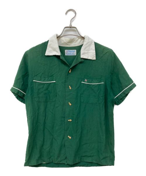 HOUSTON（ヒューストン）HOUSTON (ヒューストン) オープンカラーカジノボーリングシャツ グリーン サイズ:Mの古着・服飾アイテム
