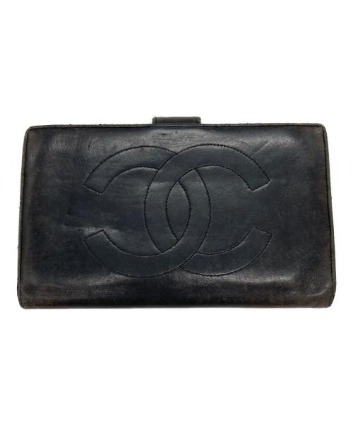 CHANEL（シャネル）CHANEL (シャネル) ココマークロングウォレット ブラックの古着・服飾アイテム