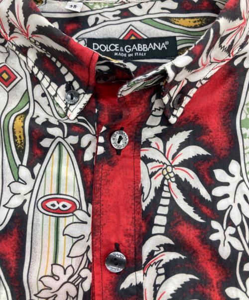 DOLCE & GABBANA（ドルチェ＆ガッバーナ）DOLCE & GABBANA (ドルチェ＆ガッバーナ) 総柄POシャツ レッド サイズ:Ⅿの古着・服飾アイテム