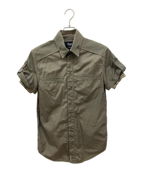 DOLCE & GABBANA（ドルチェ＆ガッバーナ）DOLCE & GABBANA (ドルチェ＆ガッバーナ) ミリタリーデザインシャツ グリーン サイズ:Ｓの古着・服飾アイテム