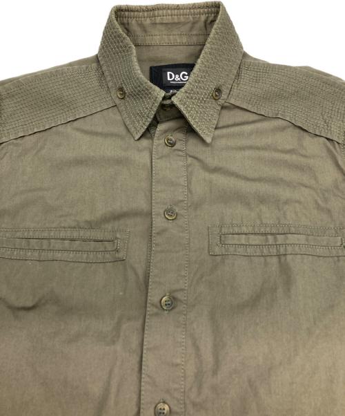 DOLCE & GABBANA（ドルチェ＆ガッバーナ）DOLCE & GABBANA (ドルチェ＆ガッバーナ) ミリタリーデザインシャツ グリーン サイズ:Ｓの古着・服飾アイテム