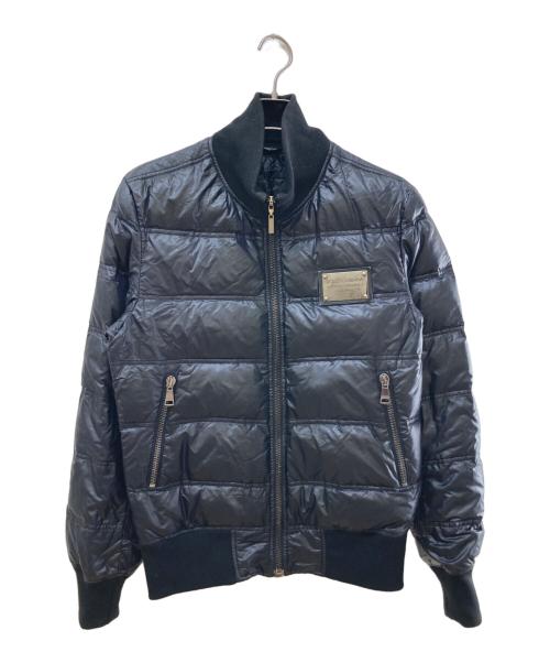 DOLCE & GABBANA（ドルチェ＆ガッバーナ）DOLCE & GABBANA (ドルチェ＆ガッバーナ) ロゴプレートボンバージャケット ブラック サイズ:Sの古着・服飾アイテム