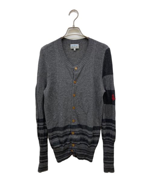 Vivienne Westwood（ヴィヴィアンウエストウッド）Vivienne Westwood (ヴィヴィアンウエストウッド) ボーダーニットカーディガン ブラック サイズ:Ｍの古着・服飾アイテム