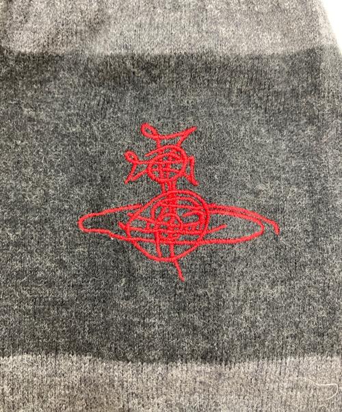 Vivienne Westwood（ヴィヴィアンウエストウッド）Vivienne Westwood (ヴィヴィアンウエストウッド) ボーダーニットカーディガン ブラック サイズ:Ｍの古着・服飾アイテム