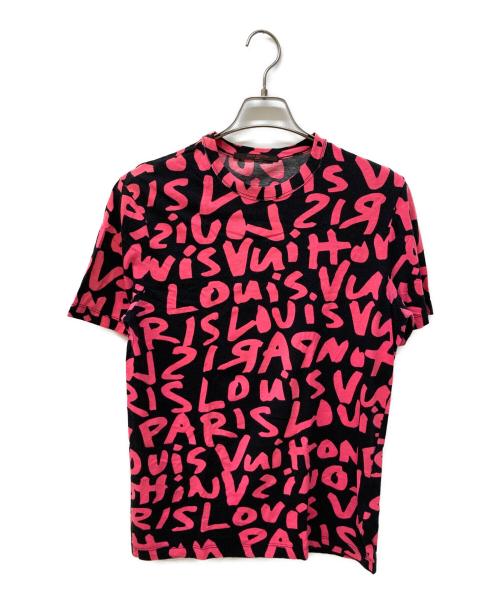 LOUIS VUITTON（ルイ ヴィトン）LOUIS VUITTON (ルイ ヴィトン) グラフィティプリントTシャツ ピンク×ブラック サイズ:Sの古着・服飾アイテム