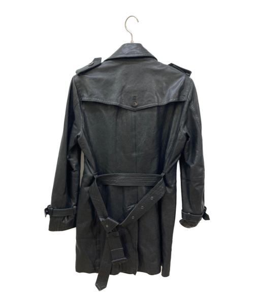 BURBERRY BLACK LABEL（バーバリーブラックレーベル）BURBERRY BLACK LABEL (バーバリーブラックレーベル) シープレザートレンチコート ブラック サイズ:Ｍの古着・服飾アイテム