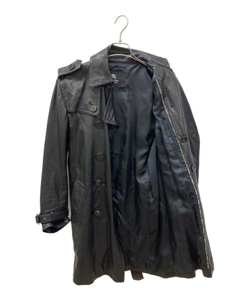 BURBERRY BLACK LABEL（バーバリーブラックレーベル）BURBERRY BLACK LABEL (バーバリーブラックレーベル) シープレザートレンチコート ブラック サイズ:Ｍの古着・服飾アイテム