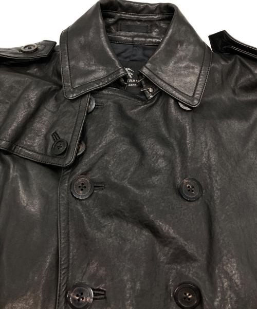 BURBERRY BLACK LABEL（バーバリーブラックレーベル）BURBERRY BLACK LABEL (バーバリーブラックレーベル) シープレザートレンチコート ブラック サイズ:Ｍの古着・服飾アイテム