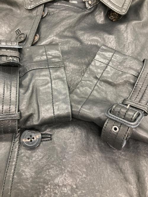 BURBERRY BLACK LABEL（バーバリーブラックレーベル）BURBERRY BLACK LABEL (バーバリーブラックレーベル) シープレザートレンチコート ブラック サイズ:Ｍの古着・服飾アイテム