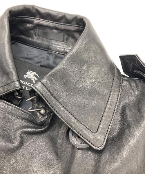 BURBERRY BLACK LABEL（バーバリーブラックレーベル）BURBERRY BLACK LABEL (バーバリーブラックレーベル) シープレザートレンチコート ブラック サイズ:Ｍの古着・服飾アイテム