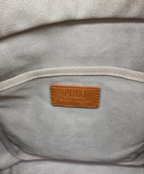 POLO RALPH LAUREN（ポロ・ラルフローレン）POLO RALPH LAUREN (ポロ・ラルフローレン) ビッグ刺繍キャンバストートバッグ グレーの古着・服飾アイテム