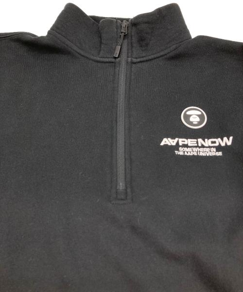 A BATHING APE（アベイシングエイプ）A BATHING APE (アベイシングエイプ) ハーフジップスウェット ブラック サイズ:Ⅼの古着・服飾アイテム