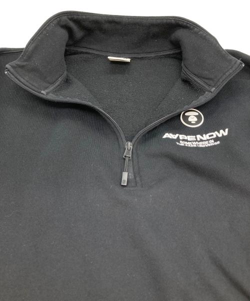 A BATHING APE（アベイシングエイプ）A BATHING APE (アベイシングエイプ) ハーフジップスウェット ブラック サイズ:Ⅼの古着・服飾アイテム