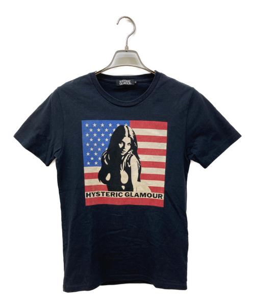 Hysteric Glamour（ヒステリックグラマー）Hysteric Glamour (ヒステリックグラマー) 星条旗ガールプリントTシャツ ブラック サイズ:Sの古着・服飾アイテム