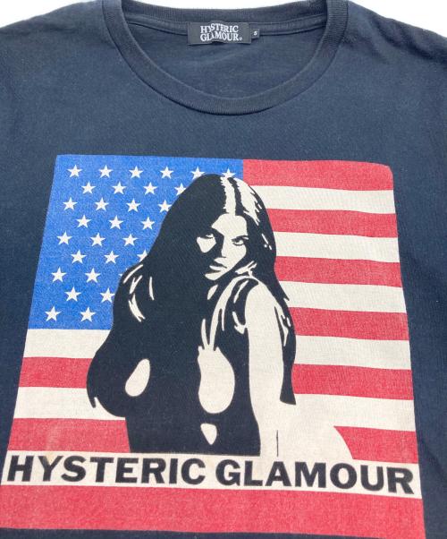 Hysteric Glamour（ヒステリックグラマー）Hysteric Glamour (ヒステリックグラマー) 星条旗ガールプリントTシャツ ブラック サイズ:Sの古着・服飾アイテム