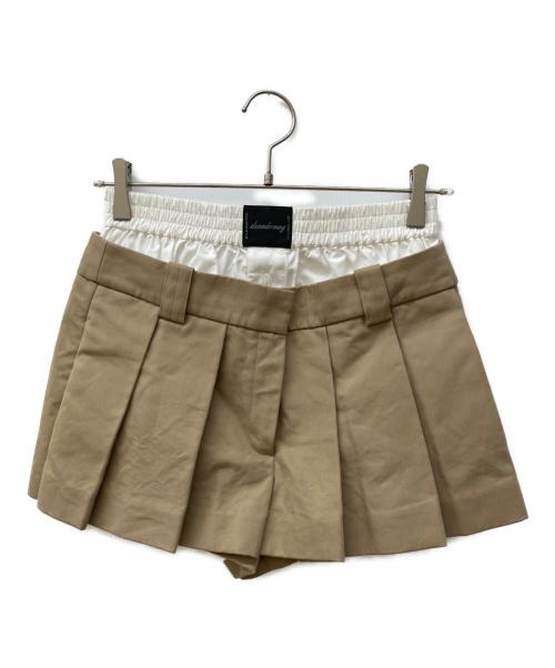 ALEXANDER WANG（アレキサンダー・ワン）ALEXANDER WANG (アレキサンダー・ワン) フェイクレイヤードスコート ベージュ サイズ:Ⅿの古着・服飾アイテム