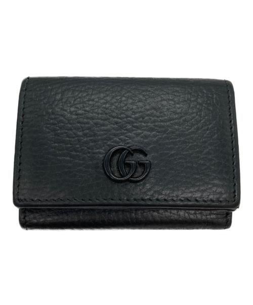 GUCCI（グッチ）GUCCI (グッチ) ダブルG3つ折り財布 ブラックの古着・服飾アイテム