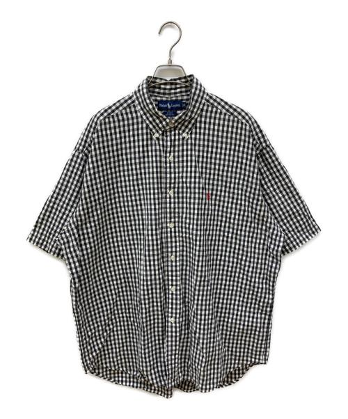 POLO RALPH LAUREN（ポロ・ラルフローレン）POLO RALPH LAUREN (ポロ・ラルフローレン) 半袖シャツ ホワイト×ブラック サイズ:XLの古着・服飾アイテム