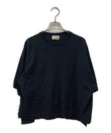 Acne studios（アクネ ストゥディオズ）の古着「ダメージ加工半袖ニット」｜ブラック