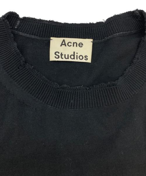 Acne studios（アクネ ストゥディオズ）ACNE STUDIOS (アクネ ストゥディオズ) ダメージ加工半袖ニット ブラック サイズ:Sの古着・服飾アイテム