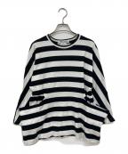 COMME des GARCONS COMME des GARCONSコムデギャルソン コムデギャルソン）の古着「ポケット付きボーダーカットソー」｜ブラック×ホワイト