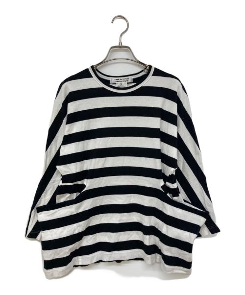 COMME des GARCONS COMME des GARCONS（コムデギャルソン コムデギャルソン）COMME des GARCONS COMME des GARCONS (コムデギャルソン コムデギャルソン) ポケット付きボーダーカットソー ブラック×ホワイト サイズ:Ⅿの古着・服飾アイテム
