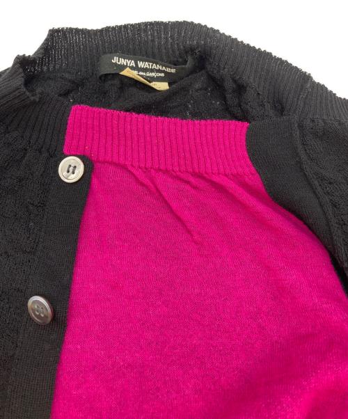 JUNYA WATANABE COMME des GARCONS（ジュンヤワタナベ コムデギャルソン）JUNYA WATANABE COMME des GARCONS (ジュンヤワタナベ コムデギャルソン) 変形レースカーディガン ブラック サイズ:Mの古着・服飾アイテム
