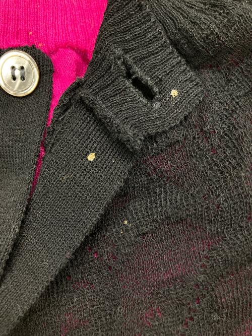 JUNYA WATANABE COMME des GARCONS（ジュンヤワタナベ コムデギャルソン）JUNYA WATANABE COMME des GARCONS (ジュンヤワタナベ コムデギャルソン) 変形レースカーディガン ブラック サイズ:Mの古着・服飾アイテム