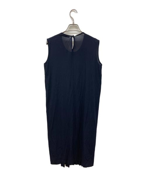 JIL SANDER（ジルサンダー）JIL SANDER (ジルサンダー) フロントプリーツノースリーブワンピース ネイビー サイズ:記載なしの古着・服飾アイテム