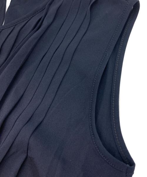 JIL SANDER（ジルサンダー）JIL SANDER (ジルサンダー) フロントプリーツノースリーブワンピース ネイビー サイズ:記載なしの古着・服飾アイテム