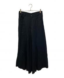 MM6 Maison Margiela（エムエムシックスメゾンマルジェラ）の古着「再構築レーヨンワイドパンツ」｜ブラック
