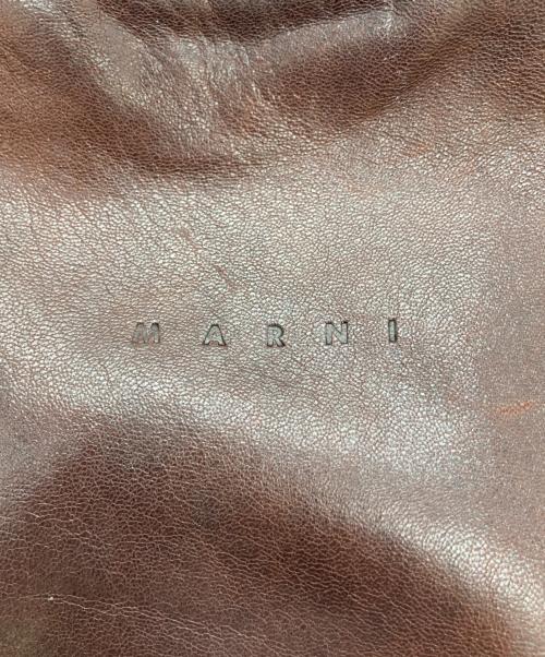 MARNI（マルニ）MARNI (マルニ) ラウンドジップレザートートバッグ ブラウン×ブラックの古着・服飾アイテム