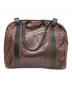 MARNI (マルニ) ラウンドジップレザートートバッグ ブラウン×ブラック：18000円