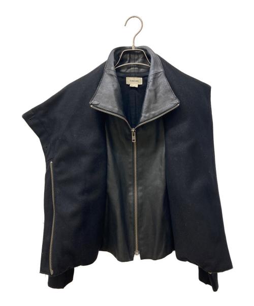 HELMUT LANG（ヘルムートラング）HELMUT LANG (ヘルムートラング) 2wayレザー切替ライダースジャケット ブラック サイズ:Pの古着・服飾アイテム