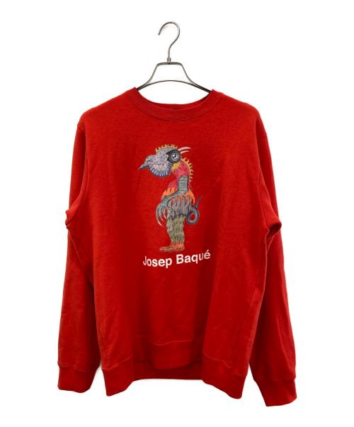 UNDERCOVER（アンダーカバー）UNDERCOVER (アンダーカバー) Josep Baque/プリントスウェット レッド サイズ:4の古着・服飾アイテム