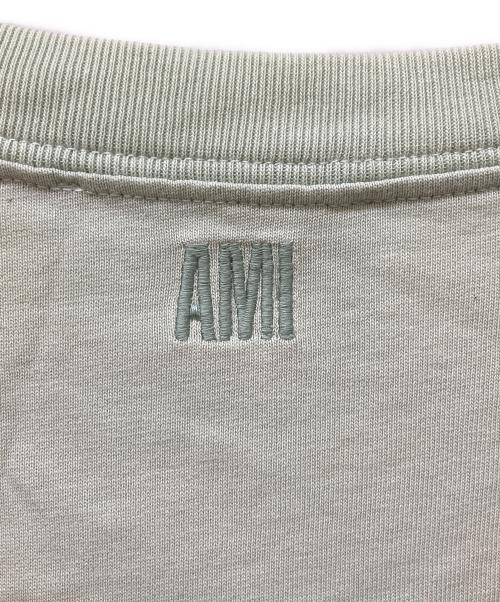 AMI Alexandre Mattiussi（アミアレクサンドルマテュッシ）AMI Alexandre Mattiussi (アミアレクサンドルマテュッシ) ハートロゴ刺繍Tシャツ グリーン サイズ:Lの古着・服飾アイテム