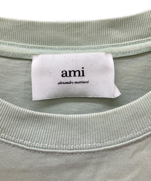 AMI Alexandre Mattiussi（アミアレクサンドルマテュッシ）AMI Alexandre Mattiussi (アミアレクサンドルマテュッシ) ハートロゴ刺繍Tシャツ グリーン サイズ:Lの古着・服飾アイテム