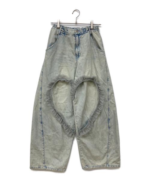 Candy Stripper（キャンディーストリッパー）Candy Stripper (キャンディーストリッパー) HEART OPEN FRILL DENIM PANTS/デニムパンツ インディゴ サイズ:FREEの古着・服飾アイテム
