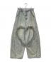Candy Stripper（キャンディーストリッパー）の古着「HEART OPEN FRILL DENIM PANTS/デニムパンツ」｜インディゴ
