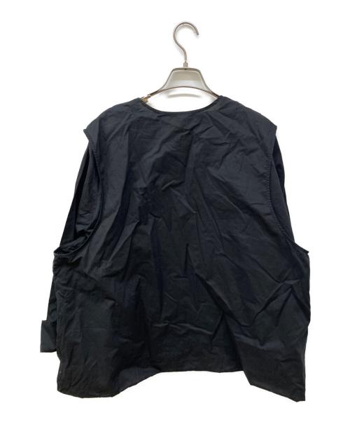 mizuiro-ind（ミズイロインド）mizuiro-ind (ミズイロインド) フェイクレイヤードブラウス チャコールグレー サイズ:FREEの古着・服飾アイテム