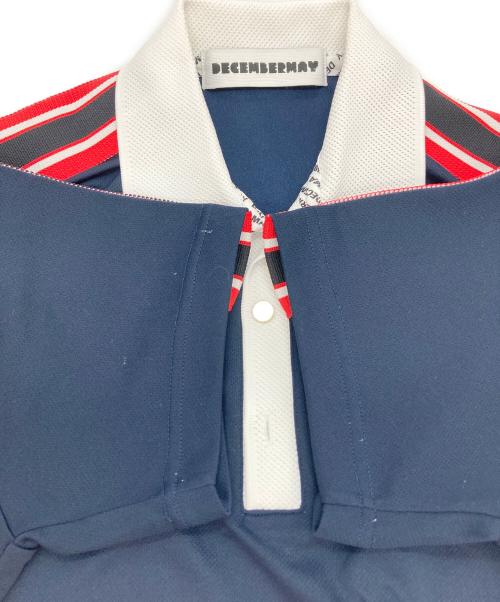 decembermay（ディセンバーメイ）DECEMBERMAY (ディセンバーメイ) ポロシャツ ネイビー サイズ:Ⅿの古着・服飾アイテム