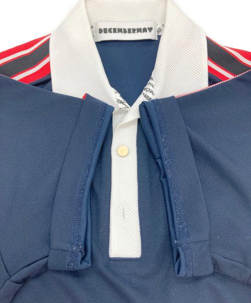 decembermay（ディセンバーメイ）DECEMBERMAY (ディセンバーメイ) ポロシャツ ネイビー サイズ:Ⅿの古着・服飾アイテム