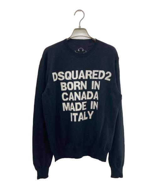 DSQUARED2（ディースクエアード）DSQUARED2 (ディースクエアード) レタリングニット ブラック サイズ:ＸＳの古着・服飾アイテム