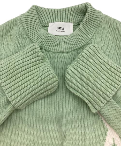 AMI PARIS（アミ パリス）AMI PARIS (アミ パリス) ハートロゴニット グリーン サイズ:ＸＳの古着・服飾アイテム