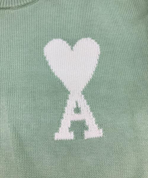 AMI PARIS（アミ パリス）AMI PARIS (アミ パリス) ハートロゴニット グリーン サイズ:ＸＳの古着・服飾アイテム