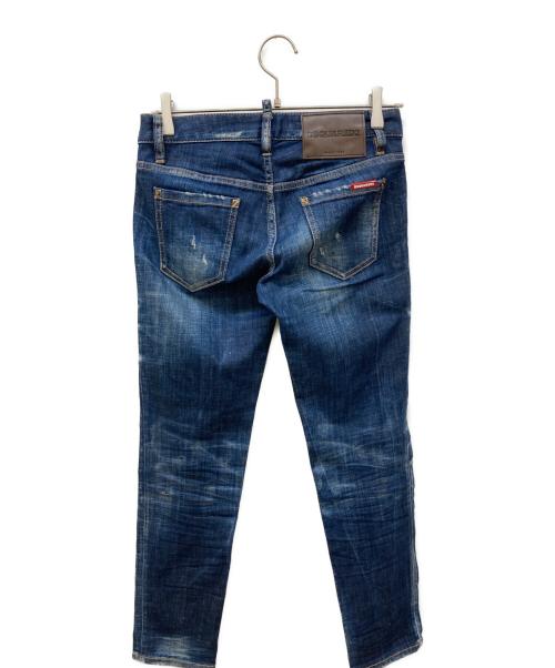 DSQUARED2（ディースクエアード）DSQUARED2 (ディースクエアード) ダメージ加工デニムパンツ インディゴ サイズ:Sの古着・服飾アイテム