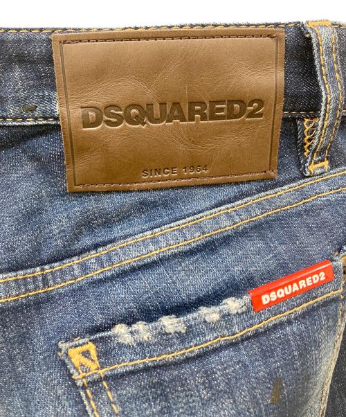 DSQUARED2（ディースクエアード）DSQUARED2 (ディースクエアード) ダメージ加工デニムパンツ インディゴ サイズ:Sの古着・服飾アイテム