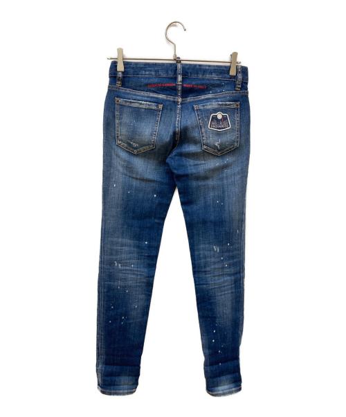 DSQUARED2（ディースクエアード）DSQUARED2 (ディースクエアード) ダメージ加工デニムパンツ インディゴ サイズ:Sの古着・服飾アイテム
