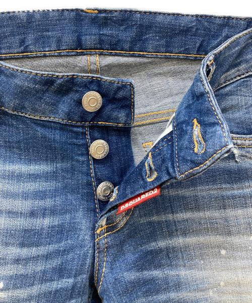 DSQUARED2（ディースクエアード）DSQUARED2 (ディースクエアード) ダメージ加工デニムパンツ インディゴ サイズ:Sの古着・服飾アイテム