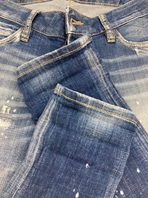 DSQUARED2（ディースクエアード）DSQUARED2 (ディースクエアード) ダメージ加工デニムパンツ インディゴ サイズ:Sの古着・服飾アイテム